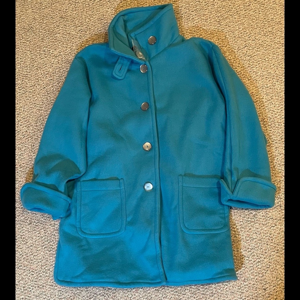 New turquoise blue fleece coat Roaman’s 1X